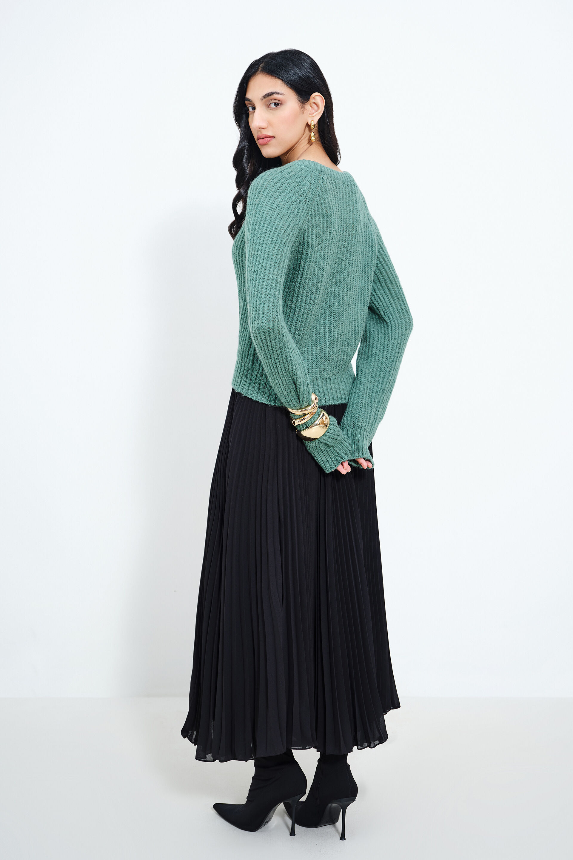 Chilly Days Green Sweater, Green, image 6